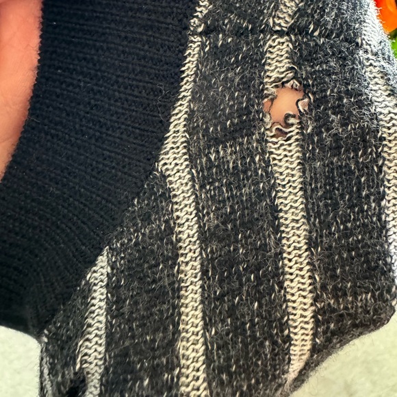 Rag & Bone Button Front Striped Black Fitted Cardigan Sweater - Picture 9 of 9